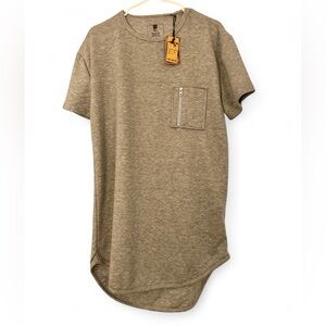NWT Men’s Henry & William New York Side Gray Long Zipper Pocket Tee XL $50